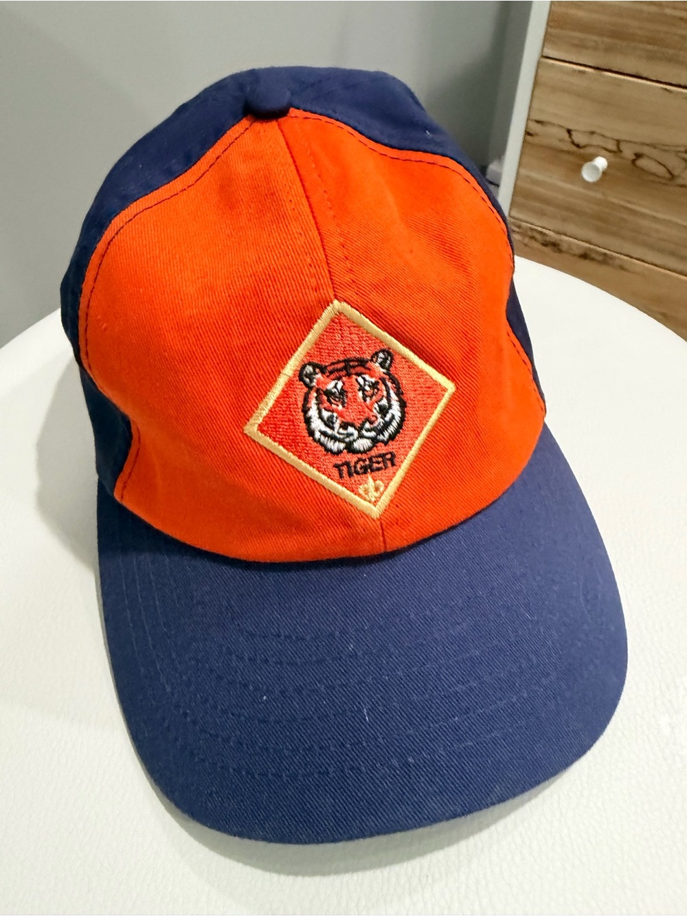 Kids Tiger Patch Baseball Hat - Orange & Navy